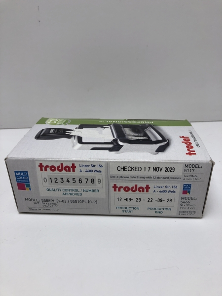Tampon Trodat Métal Line numéroteur 55510 - acier inoxydable, encrage noir, dimensions 9,8x5,59x15,6 cm pour bureau