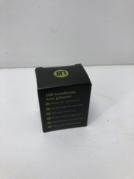 Boîte de 100 trombones Wonday - Métal pour archivage de feuillets perforés ou listings