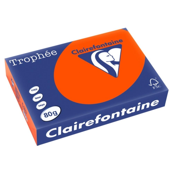 Ramette feuille Orange Vif A4 CLAIREFONTAINE