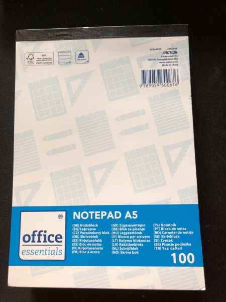 Bloc-notes A5 - 100 pages blanches à lignes pour prise de notes et organisation personnelle