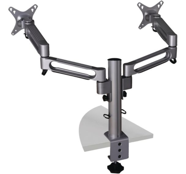 Support bureau écran - Bras de moniteur double pince 13-25 kg pour écran 21 pouces maxi