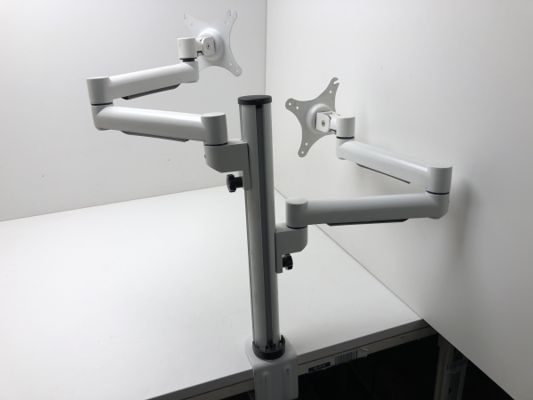 Support bureau écran - Bras de moniteur double pince 13-25 kg pour écran 21 pouces maxi