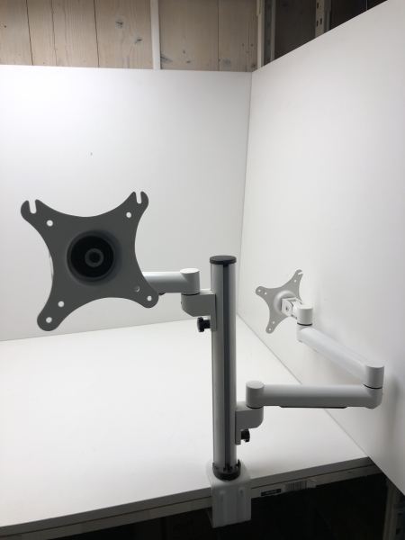 Support bureau écran - Bras de moniteur double pince 13-25 kg pour écran 21 pouces maxi