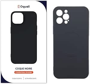 Oquali Coque iPhone 12 Pro Noir TPU Compatible Magsafe