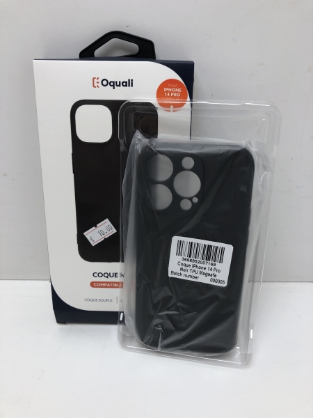 Oquali Coque iPhone 14 Pro noir TPU Compatible Magsafe