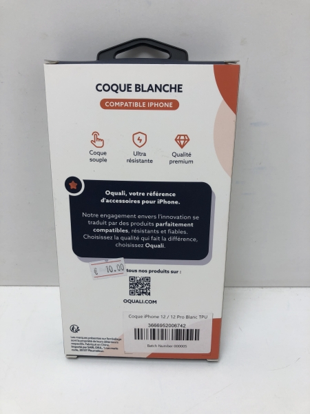 Oquali Coque iPhone 12/12 Pro Blanc