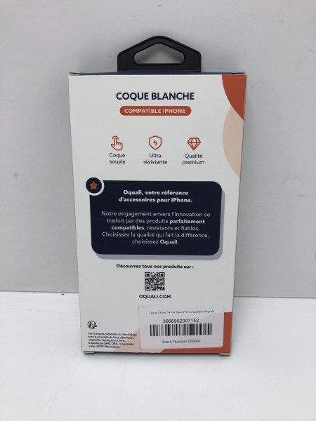 Oquali Coque iPhone 14 Pro Blanc TPU Compatible Magsafe