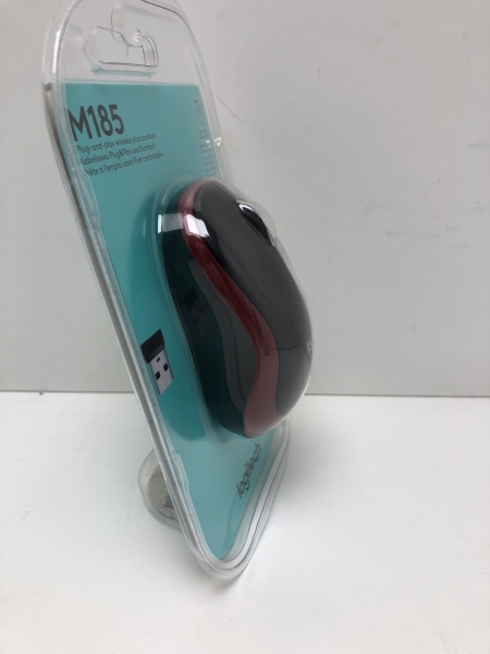 Souris sans fil Logitech M185 - Rouge, Connexion sans fil, Compatible PC Mac Linux, Usage bureautique