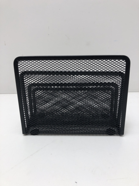 Trieur de courrier en maille métal noir - Organiseur de bureau pour documents et lettres