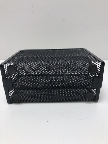 Trieur de courrier en maille métal noir - Organiseur de bureau pour documents et lettres