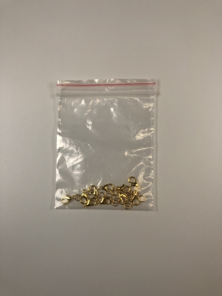 Fermoirs homard Or - Lot de 10 avec 20 anneaux - Accessoires de bijouterie pour créations artisanales