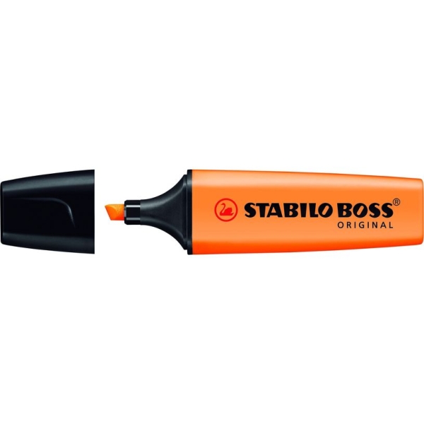 Surligneur fluo STABILO BOSS ORIGINAL - Orange - Idéal pour bureau et école