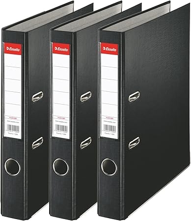 Classeur à levier Esselte Essentials - Noir Dos 50mm A4 PP pour organisation bureau