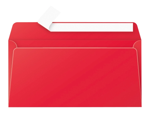 Enveloppes Auto-Adhésives Clairefontaine 5585C - Format DL 11x22cm 120g/m² Rouge Groseille - Invitation et Correspondance