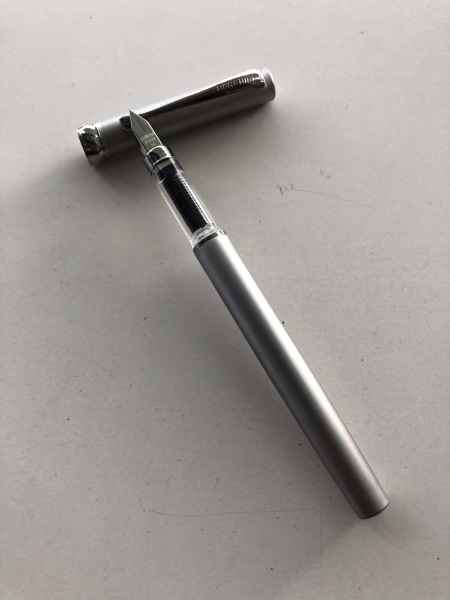 Stylo Plume Mini Oberthur Borghini Acier - Plume Fine Rechargeable Corps Métallique pour Écriture Précise
