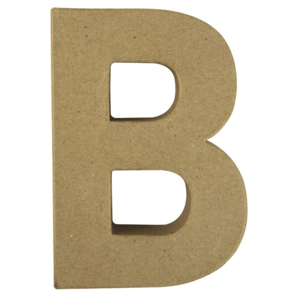 Lettre 3D papier mâché -B- 15x10.5x3 cm pour décoration et loisirs créatifs artistiques
