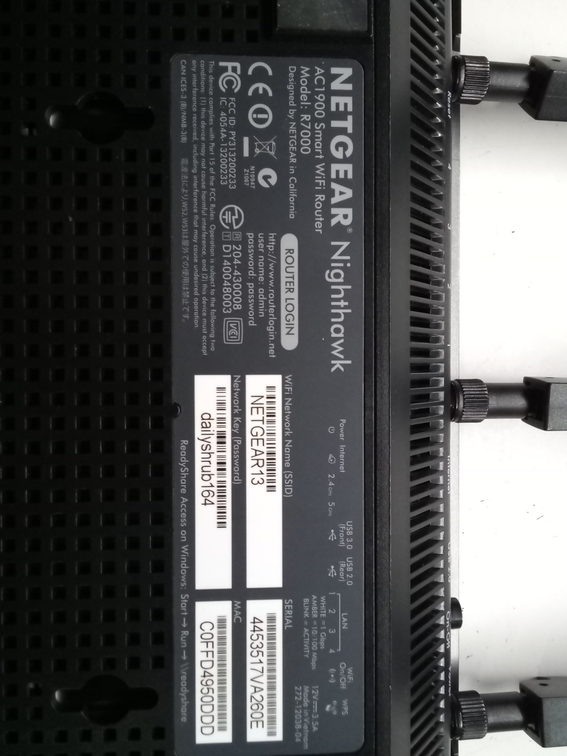 Routeur Wifi NETGEAR Nighthawk R7000 - Dual Band AC1900 pour réseau domestique et extérieur