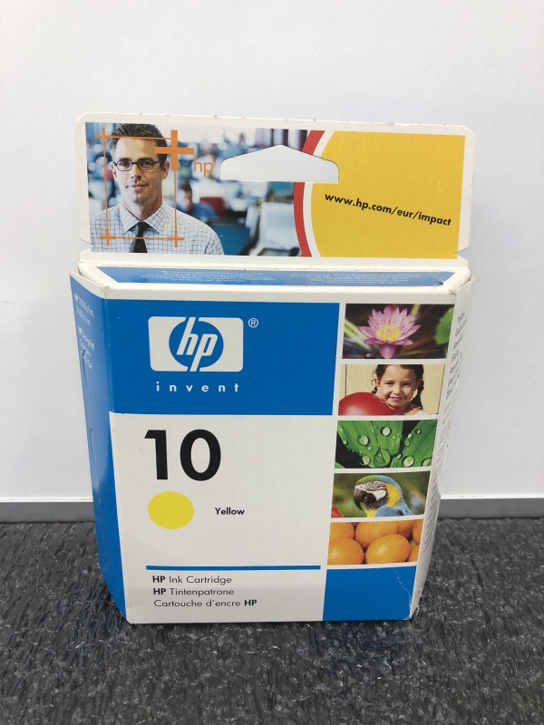Lot de 2 Cartouches d'Encre HP 10 - Jaune et Rouge - Pour Imprimantes HP DesignJet et OfficeJet