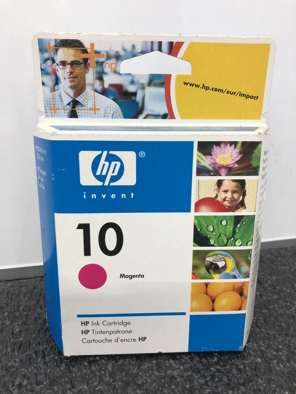 Lot de 2 Cartouches d'Encre HP 10 - Jaune et Rouge - Pour Imprimantes HP DesignJet et OfficeJet