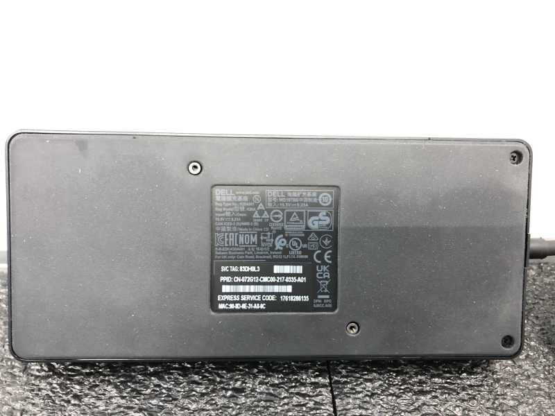 Station d'accueil USB-C DELL WD19TBS - 2xUSB-C, 3xUSB, 2xDP, HDMI, RJ45, Alimentation 180W - Pour ordinateur