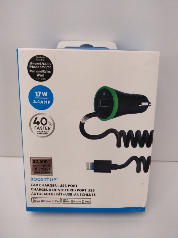 Chargeur allume-cigare USB Lightning - 17W - Adapté pour appareils mobiles, voitures